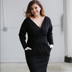 Beth Ditto Black Lola Long Sleeve Dress NWT